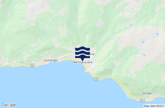 Mappa delle maree di Hermansverk, Norway