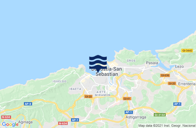 Mappa delle maree di Hernani, Spain