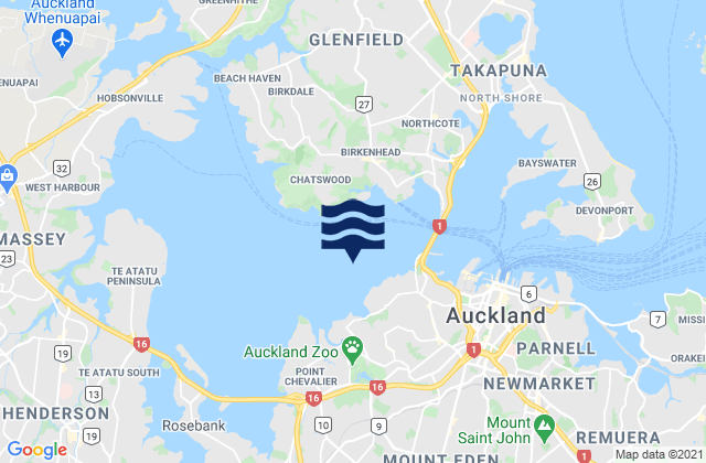 Mappa delle maree di Herne Bay, New Zealand