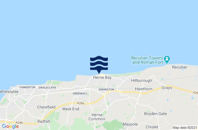 Mappa delle maree di Herne Bay Beach, United Kingdom