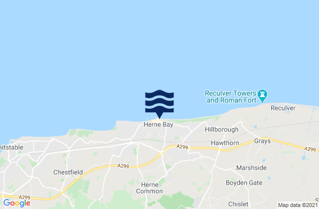 Mappa delle maree di Herne Bay, United Kingdom