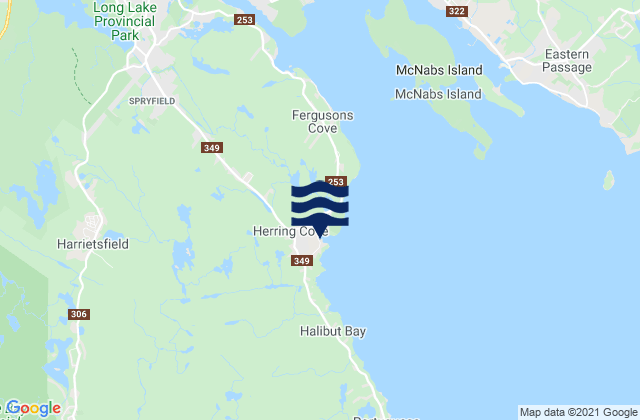 Mappa delle maree di Herring Cove, Canada