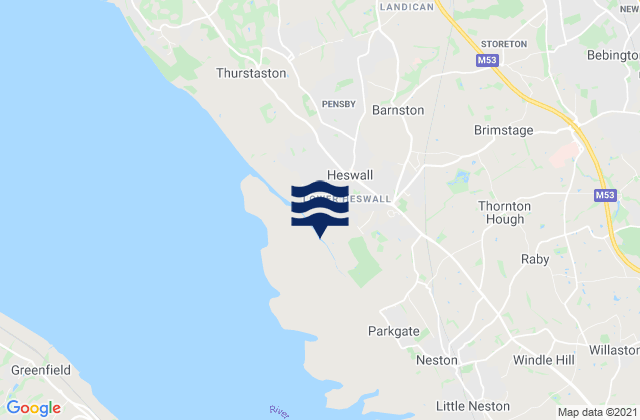 Mappa delle maree di Heswall, United Kingdom