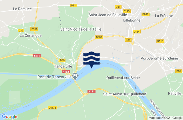 Mappa delle maree di Heurteauville, France