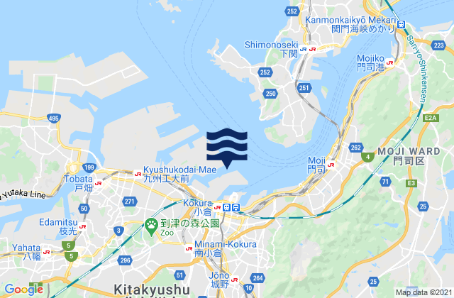Mappa delle maree di Hiagari, Japan
