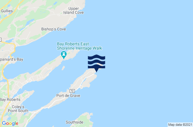 Mappa delle maree di Hibbs Cove Island, Canada
