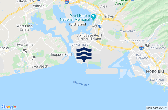 Mappa delle maree di Hickam Harbor Beach, United States