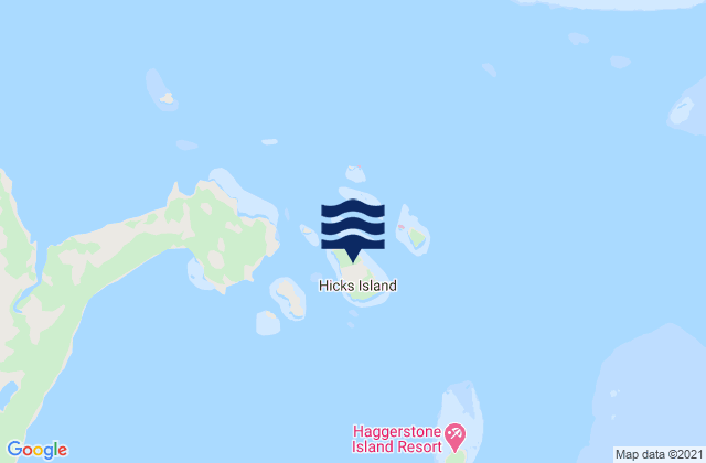 Mappa delle maree di Hicks Island, Australia