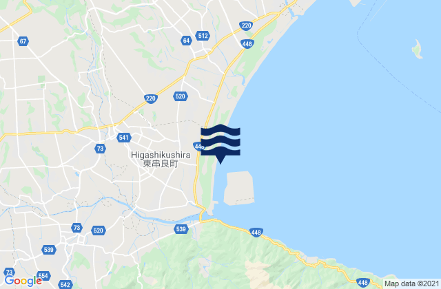 Mappa delle maree di Higashikushira, Japan