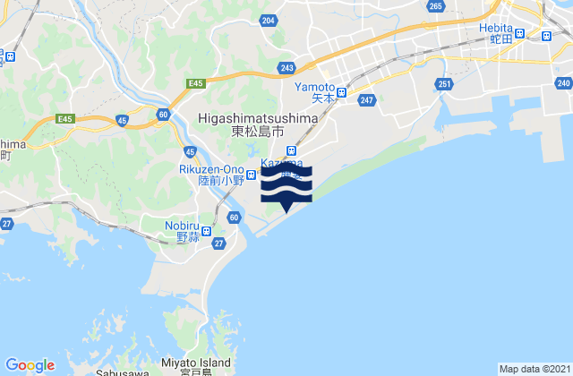 Mappa delle maree di Higashimatshushima Shi, Japan