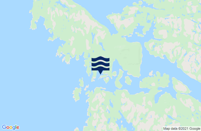 Mappa delle maree di Higgins Island, Canada