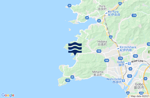Mappa delle maree di Hii Wan, Japan