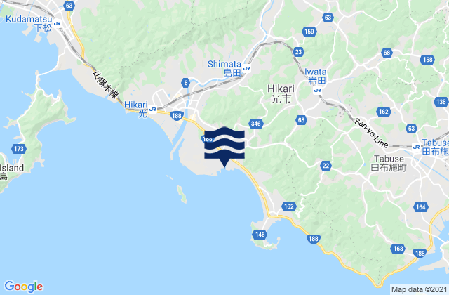 Mappa delle maree di Hikari, Japan