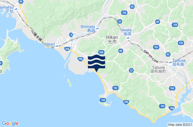 Mappa delle maree di Hikari Shi, Japan