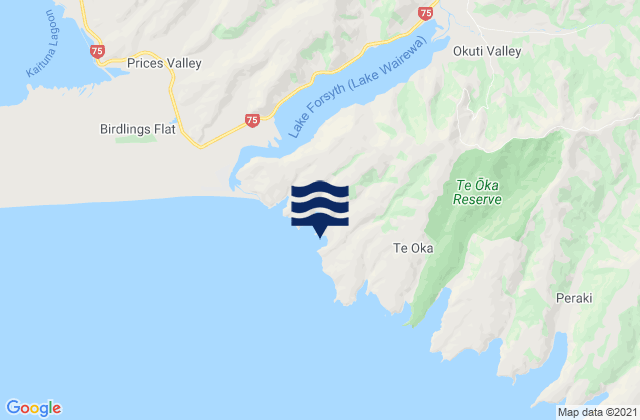 Mappa delle maree di Hikuraki Bay, New Zealand