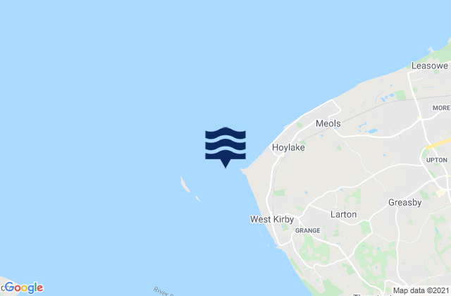 Mappa delle maree di Hilbre Island, United Kingdom