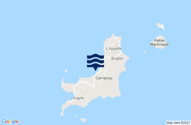 Mappa delle maree di Hillsborough, Grenada