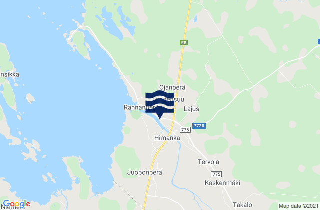 Mappa delle maree di Himanka, Finland