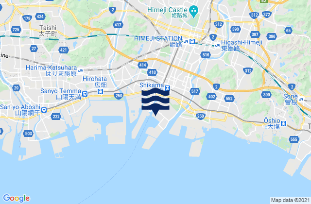 Mappa delle maree di Himezi-Sikama, Japan