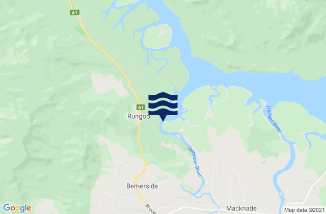 Mappa delle maree di Hinchinbrook, Australia