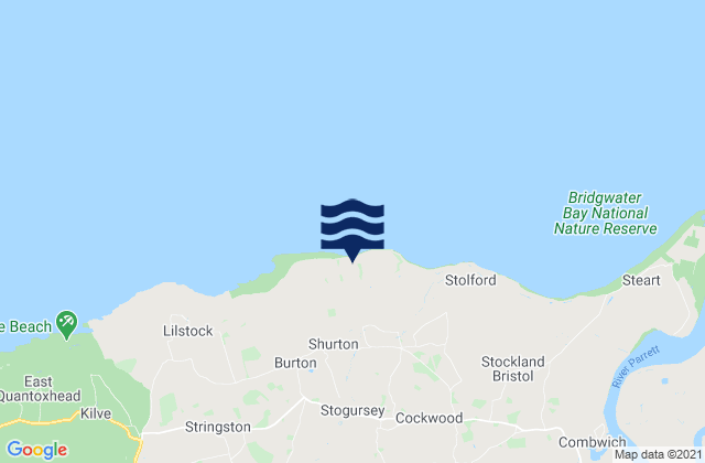 Mappa delle maree di Hinkley Point, United Kingdom