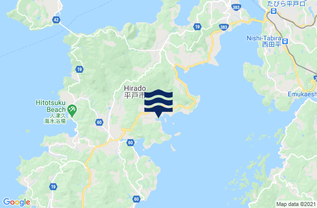 Mappa delle maree di Hirado Shi, Japan