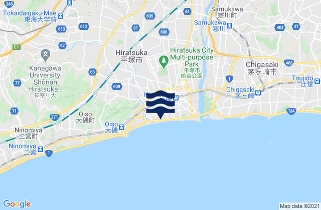 Mappa delle maree di Hiratsuka, Japan