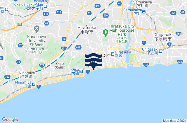 Mappa delle maree di Hiratsuka Shi, Japan