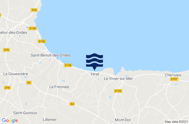Mappa delle maree di Hirel, France
