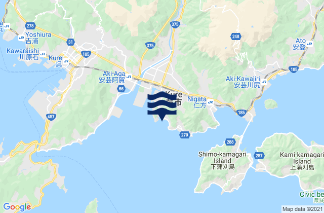 Mappa delle maree di Hironagahama, Japan