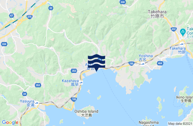 Mappa delle maree di Hiroshima-ken, Japan