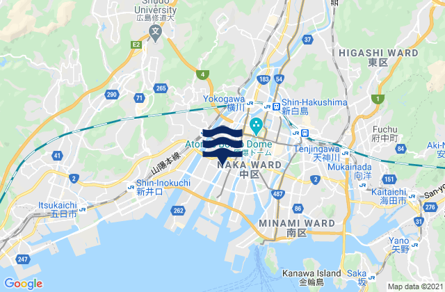 Mappa delle maree di Hiroshima-shi, Japan