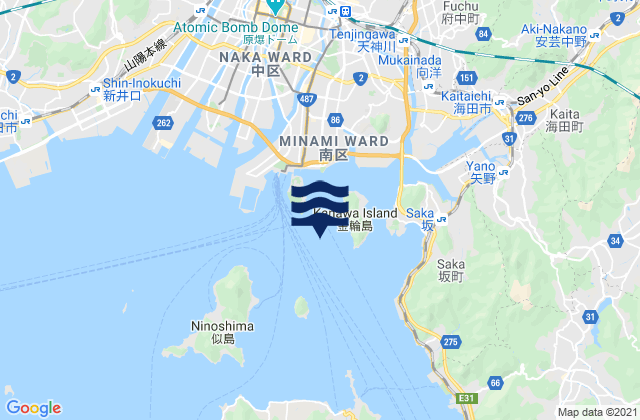 Mappa delle maree di Hiroshima Kō, Japan