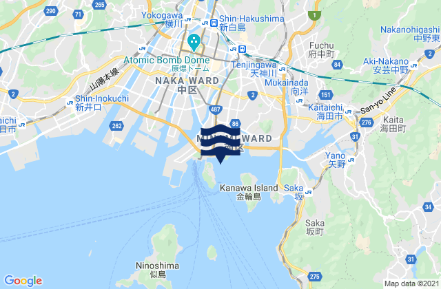 Mappa delle maree di Hirosima, Japan