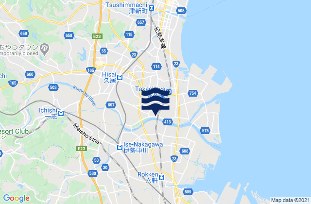 Mappa delle maree di Hisai-motomachi, Japan