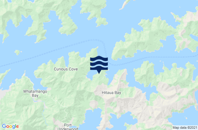 Mappa delle maree di Hitaua Bay, New Zealand