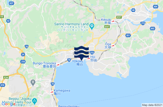 Mappa delle maree di Hizi, Japan