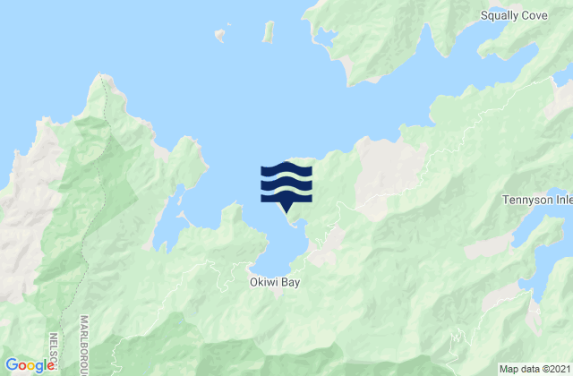 Mappa delle maree di Hobbs Bay, New Zealand