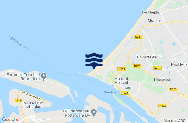 Mappa delle maree di Hoek van Holland, Netherlands