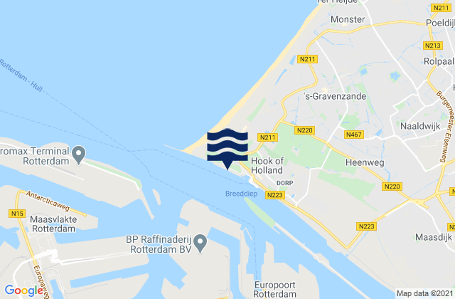 Mappa delle maree di Hoek van Holland, Netherlands