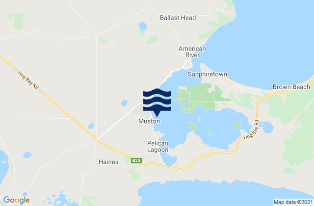 Mappa delle maree di Hog Bay, Australia