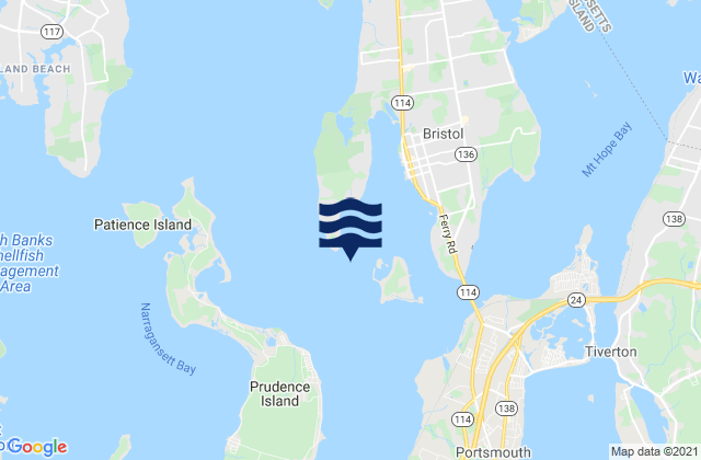Mappa delle maree di Hog Island northwest of, United States