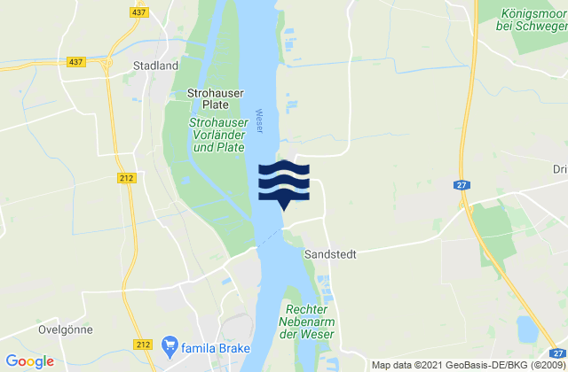 Mappa delle maree di Hohentorshafen, Germany