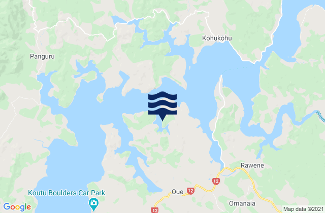 Mappa delle maree di Hokianga Harbour, New Zealand