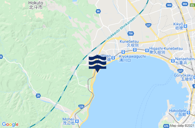 Mappa delle maree di Hokuto-shi, Japan