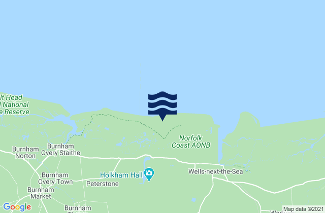 Mappa delle maree di Holkham Bay Beach, United Kingdom