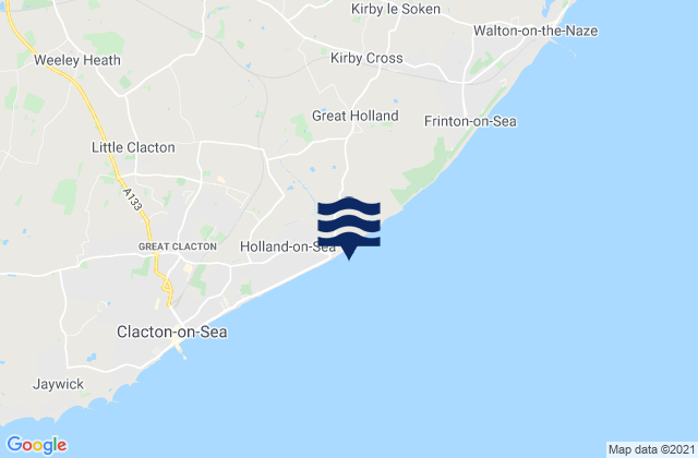 Mappa delle maree di Holland-on-sea Beach, United Kingdom