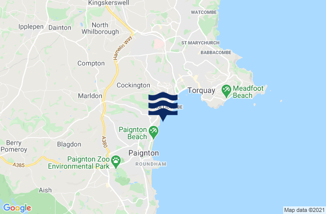 Mappa delle maree di Hollicombe Beach, United Kingdom