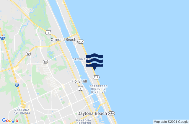 Mappa delle maree di Holly Hill, United States