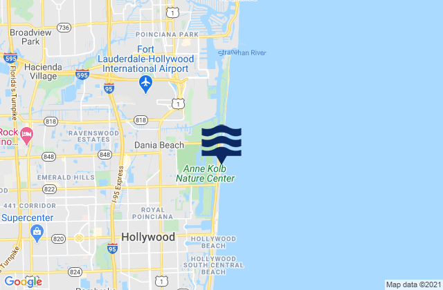 Mappa delle maree di Hollywood Beach (West Lake North End), United States